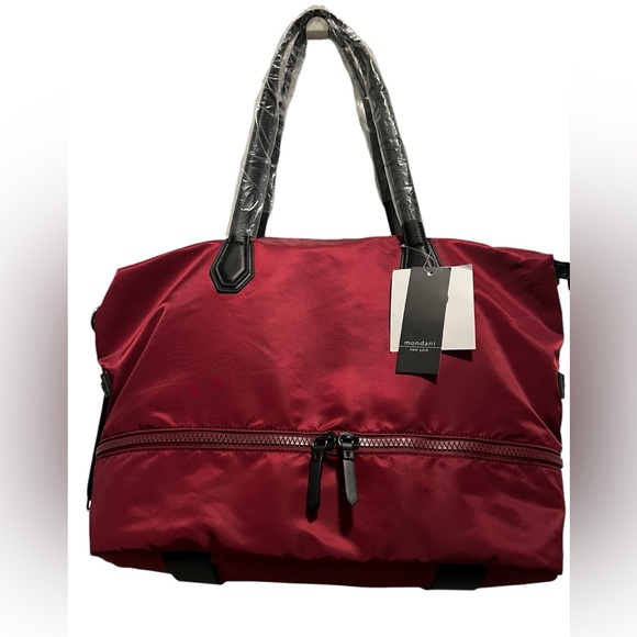 Mondani Handbags - Mondani New York Burgandy Weekender Tote Bag